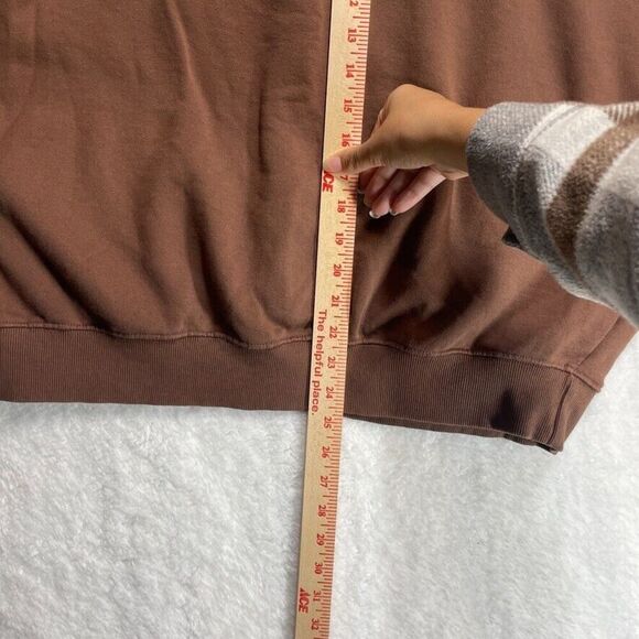 PacSun Teddy Baby Oversized Sweatshirt One Size Brown Moon Graphic Streetwear - Picture 7 of 9